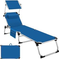 Tectake tumbona aurelie de aluminio, ajustable en 6 posiciones - azul