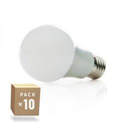 Pack 10 lámparas leds esférica aluminio/pc e27 7w 630lm 40.000h