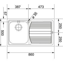 Franke logica line llx 611-l lavabo sobre-encimera rectangular acero inoxidable