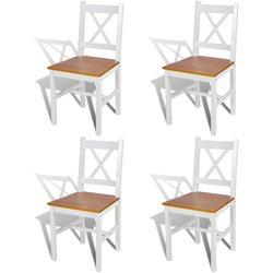 Conjunto 4 Silla de comedor VIDAXL Blanco Madera