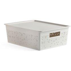 Tatay bohol - caja organizadora rectangular 12l plástico reciclado con tapa. sky white de