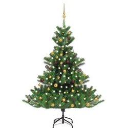 Árbol De Navidad Nordmann 1050 Puntas + 150 Leds Verde 180 Cm