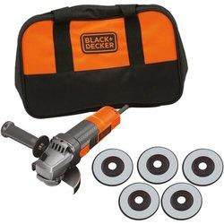 Black & Decker BLACK+DECKER BEG220SA5-FR Amoladora angular de 900 W con bolsa de transporte y 5 discos de corte