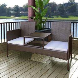 Silla Jardin VIDAXL Marrón Poli Ratán (152x62x85 cm)