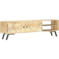 Mueble de TV madera maciza de mango 140x30x40 cm