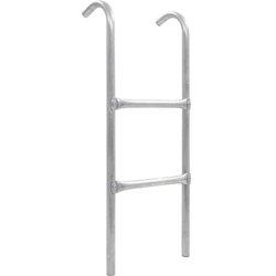 vidaXL Escalera de cama elástica de 2 peldaños acero plateado 72 cm