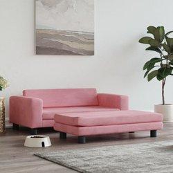 Cama para perros con extensión Rosa 100x50x30 cm en terciopelo