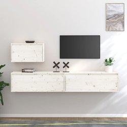 Conjunto 3 Mueble de TV VIDAXL Blanco Madera (100x30x35 cm)