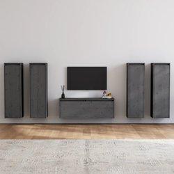 Conjunto 5 Mueble de TV VIDAXL Gris Madera (100x30x35 cm)