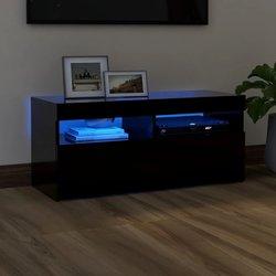 Soporte de TV con luces LED negro 90x35x40 cm