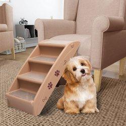 Escalera plegable para perros marrón 62x40x49,5 cm