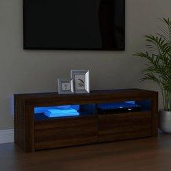 Mueble TV con luces LED Roble Marrón 120x35x40cm