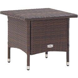 Mesa de té marrón 50x50x47 cm en Polyrattan