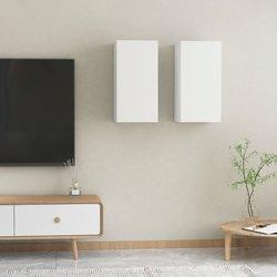 Mueble TV blanco 2 piezas 30,5x30x60 cm madera multicapa