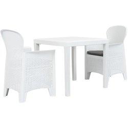 Conjunto 3 Muebles De Jardin VIDAXL Blanco Plástico