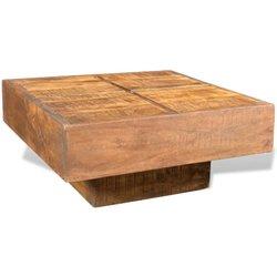 Mesa cuadrada de madera maciza de mango marrón