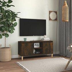 Mueble TV con patas de madera maciza Smoke Oak 103,5x35x50cm