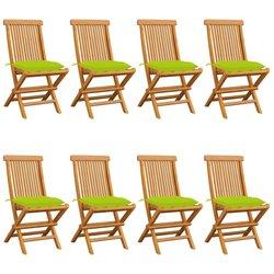 Conjunto 8 Silla de exterior VIDAXL Verde Madera (47x60x89 cm)