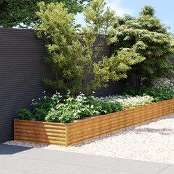 vidaXL Jardinera acero corten 579x100x36 cm