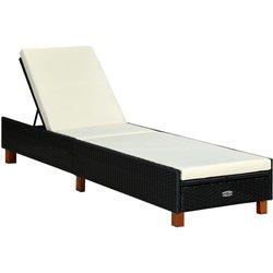 Cama solar con almohada en Polyrattan Black