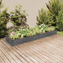 Jardinera con forro gris 240x60x25 cm Abeto macizo