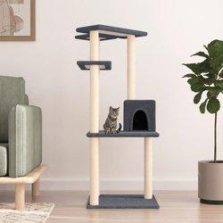 Árbol para gatos con arañazos de sisal gris oscuro 123 cm