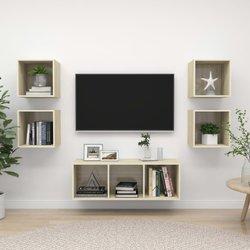 Juego de muebles de TV 5 piezas Sonoma Wood Oak Multilayer