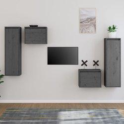 Conjunto 4 Mueble de TV VIDAXL Gris Madera (45x30x35 cm)