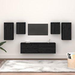 Conjunto 6 Mueble de TV VIDAXL Negro Madera (60x30x35 cm)