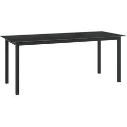 Mesa de jardín VIDAXL Negro Aluminio (190x90x74 cm)