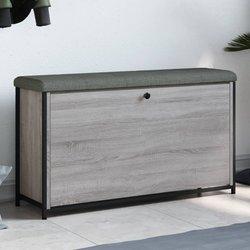 vidaXL Banco zapatero con cajón abatible gris Sonoma 102x32x56 cm