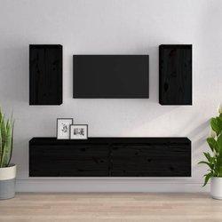 Conjunto 4 Mueble de TV VIDAXL Negro Madera (80x30x35 cm)