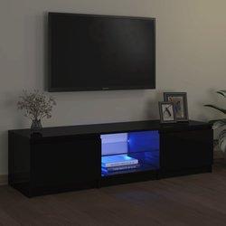 Soporte de TV con luces LED negro 140x40x35,5 cm