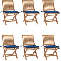 Conjunto 6 Silla de jardín VIDAXL Azul Madera (46.5x58x88 cm)