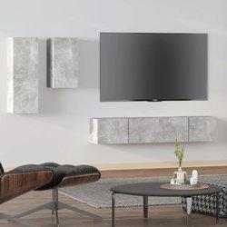 vidaXL Set de muebles de TV 4 pzas madera contrachapada gris hormigón