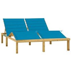 Tumbona VIDAXL Azul Madera (200x138x77 cm)