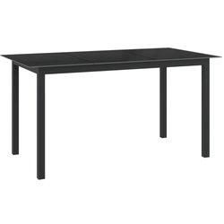 Mesa de jardín VIDAXL Negro Aluminio (150x90x74 cm)