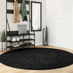 Shaggy PAMPLONA Alfombra Long Shaggy Modern Black Ø 200 cm