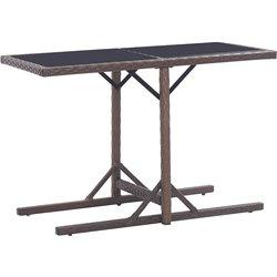 Mesa de jardín VIDAXL Marrón Poli Ratán (110x53x72 cm)