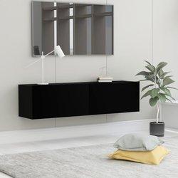 Mueble pared tv madera contrachapada negro 120x30x30 cm