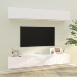 Mueble TV 4 piezas blanco 100x30x30 cm