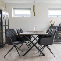 House Nordic Silla de comedor giratoria Ava gris oscuro