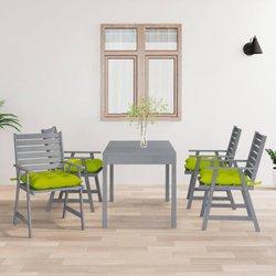 vidaXL Sillas de comedor jardín con cojines 4 uds madera maciza acacia