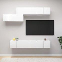 Muebles de puerta de TV Set 7 piezas de madera blanca multicapa