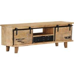 Mueble de TV de madera maciza de mango 120x30x40 cm