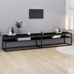 vidaXL Mueble para TV vidrio templado negro 220x40x40,5 cm