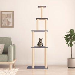 Árbol para gatos con arañazos en sisal gris oscuro 183 cm