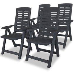 Conjunto 4 Silla Jardin VIDAXL Antracita Plástico