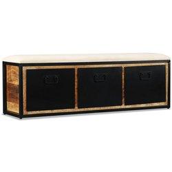 Banco Baul VIDAXL Negro Madera (120x30x40 cm)