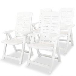 Conjunto 4 Silla Jardin VIDAXL Blanco Plástico